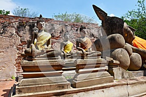 Reclining Buddha of Putthaisawan Temple Ayutthaya , Thailand