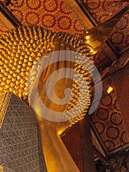 Reclining Buddha`s Head Behide View