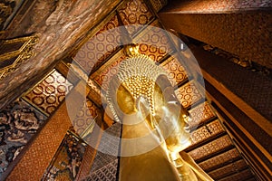 Reclining Buddha (Sleep Buddha) at The Temple at Wat Pho, Bangkok Thailand