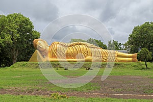 A reclining buddha statue