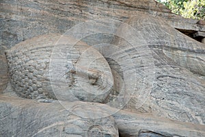 Reclining Buddha statue  Gal Vihara at Polonnaruwa  a UNESCO World Heritage