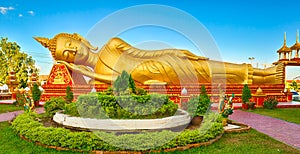 Reclining Buddha. Vientiane, Laos. Panorama