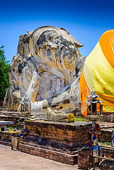 Reclining Buddha at Wat Lokayasutharam, Ayutthaya, Thailand