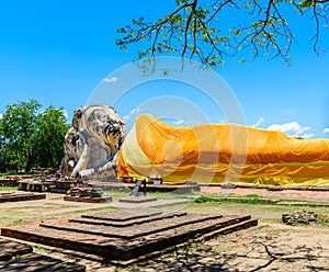 Reclining Buddha at Wat Lokayasutharam, Ayutthaya, Thailand