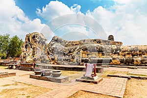 Reclining Buddha at Wat Lokayasutharam in Ayutthaya, Thailand photo