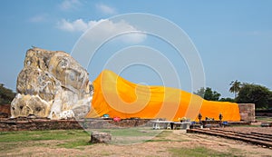 Reclining Buddha at Wat Lokayasutharam temple,Ayutthaya