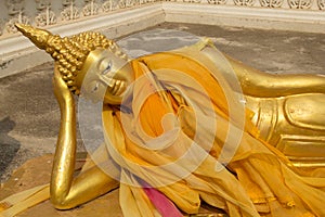 Reclining Buddha at Wat Mai Kham Wan temple, Phichit,Thailand.