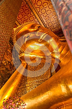 Reclining buddha in Wat Pho Bangkok, Thailand