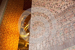 The Reclining Buddha at Wat Pho in bangkok,thailand