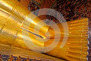 Reclining Buddha Wat Pho - foot details - Bangkok Thailand