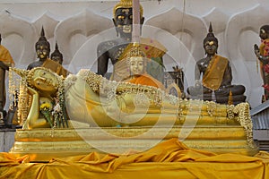 Reclining Buddha at Wat Phra That Doi Kham Chiang Mai,Thailand.