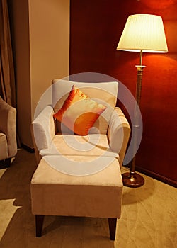 Reclining chair and night stand lamp