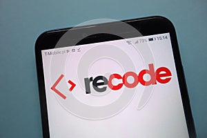 Recode logo displayed on smartphone