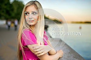 Recognition of female face. Biometric verification and identification