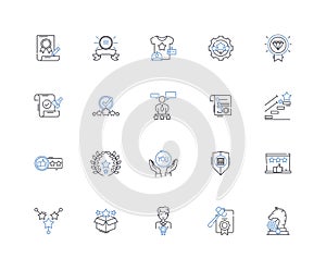 Recognition line icons collection. Acknowledgment, Appreciation, Approval, Commendation, Validation, Praise, Tribute