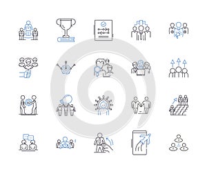 Recognition and rewards outline icons collection. Recognition, Rewards, Appreciation, Acknowledgement, Gratitude photo