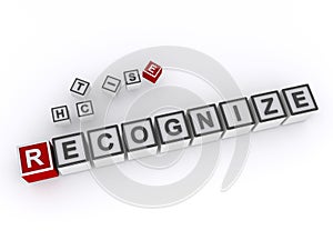 recognize word block on white