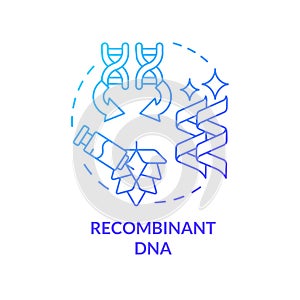 Recombinant DNA blue gradient concept icon