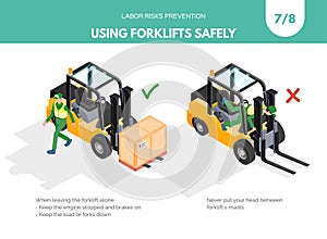 Recomendations about using forklifts safely. Set 7 of 8. photo