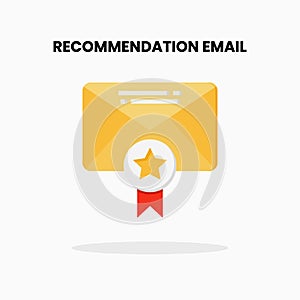 Recommendation Email Badge flat icon.