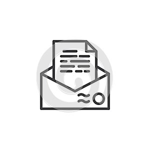 Recommendation envelope line icon