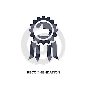 recommendation icon on white background. Simple element illustration from marketing concept