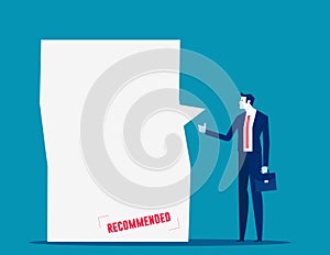 Recommendation letter. Business vector illustration concept