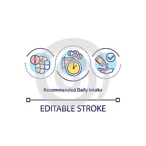 Recommended daily intake concept icon