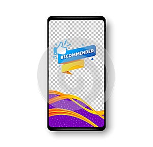 Recommended paper banner. Best deal tag. Vector