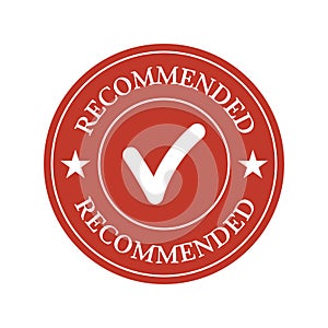 Recommended red flat badge
