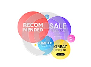 Recommended text tag. Best deal offer. Discount offer bubble banner. Vector