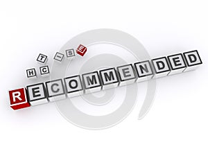 recommended word block on white