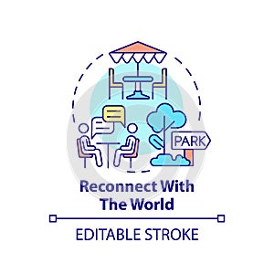 Reconnect with world concept icon