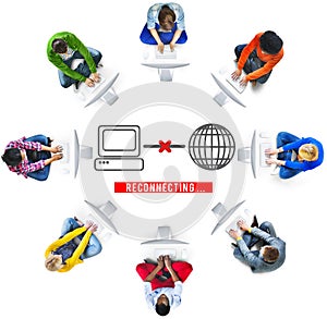 Reconnecting Access Disconnected Internet Concept
