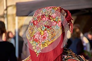 Reconquista Festival in Vigo Typical scarf of Vigo women