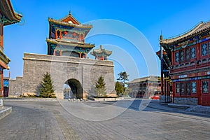 Reconstructed Bell and Drum tower in the town of Shanhaiguan photo