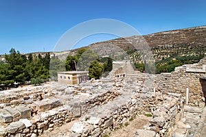 Reconstructed building in the archaeological site of Knossus