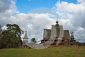 Reconstructed Russian Orthodox church of the Middle Ages.