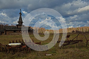 Reconstructed Russian Orthodox church of the Middle Ages.