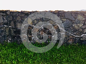 Reconstructed wall from Amphitheatre of the Porolissum roman castrum from Transylvania, Romania. photo
