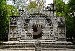 Reconstruction of the entrance to the Hochob temple in the National Museum of Anthropology, Mexico City