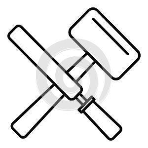 Reconstruction hammer tools icon, outline style