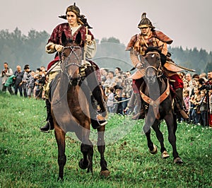 Reconstruction of the historic battle of the ancient Slavs in the fifth festival of historical clubs in Zhukovsky district of