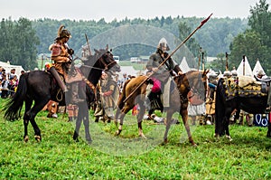 Reconstruction of the historic battle of the ancient Slavs in the fifth festival of historical clubs in Zhukovsky district of