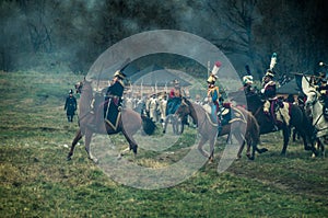 Reconstruction of the historic battle between the Russian and Napoleon's troops from the Russian city of Maloyaroslavets.