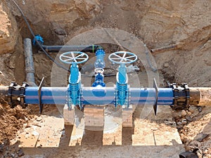 Reconstruction of main City water supply pipeline in underground.