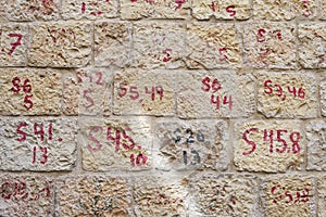 Reconstruction of Mamilla neighborhood numbered bricks