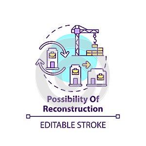 Reconstruction possibility concept icon