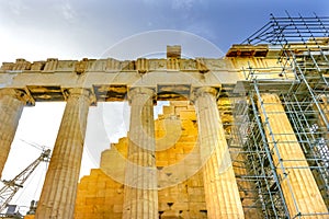 Reconstruction Top Parthenon Acropolis Athens Greece