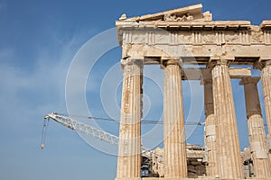 Reconstruction works on the Parthenon